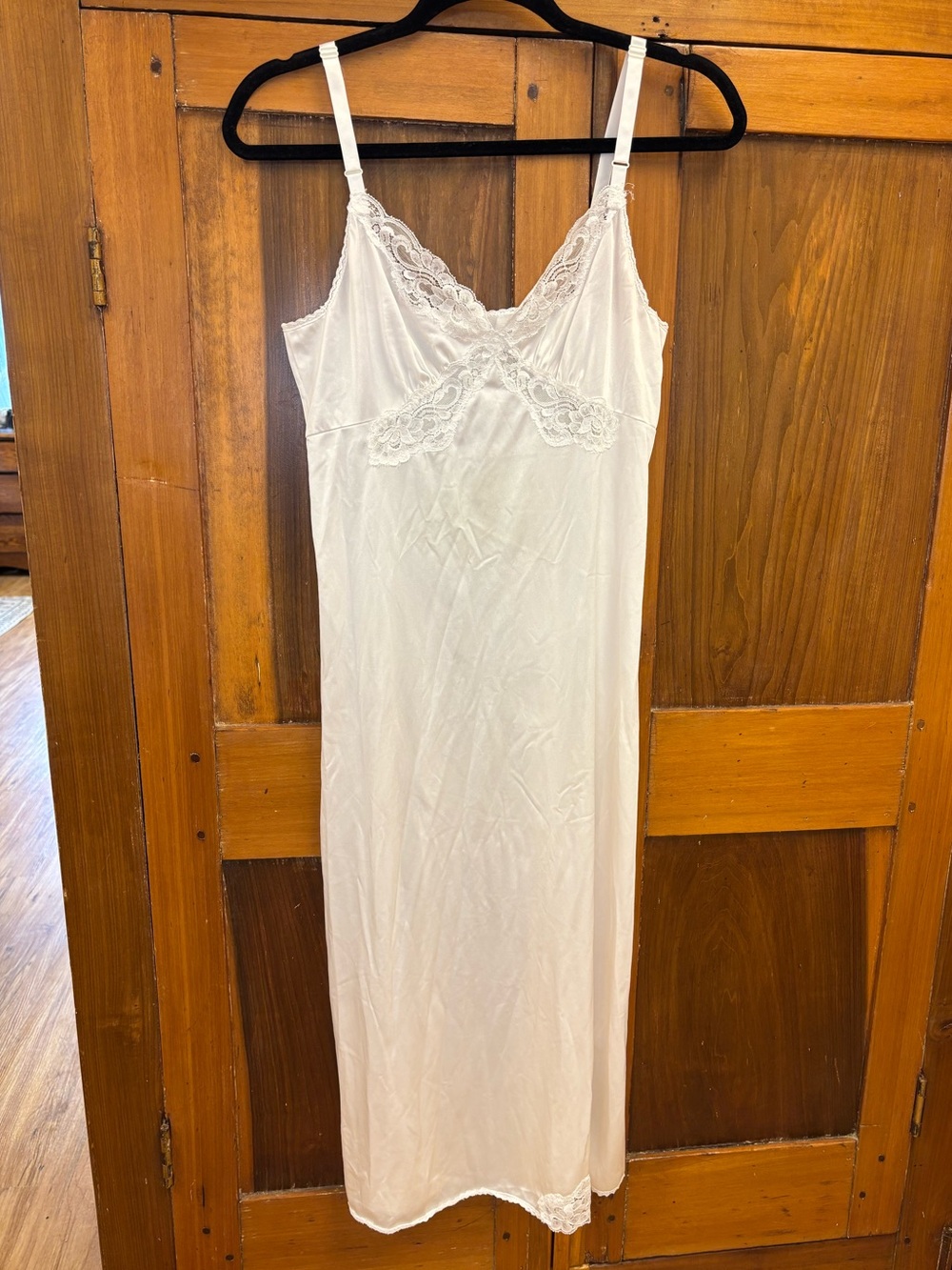 Vintage Shadowline White Slip with Lace - Size 34